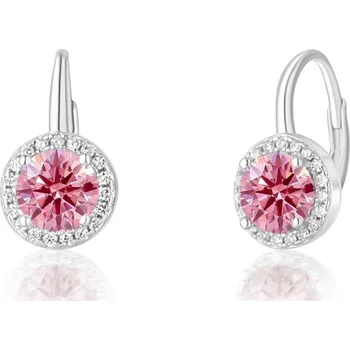 Náušnice JVD Stříbrné náušnice s růžovým zirkonem SVLE0986XH2R200
