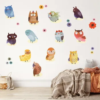 Samolepící dekorace LuxusniObrazy.cz Samolepky na zeď – Sovy