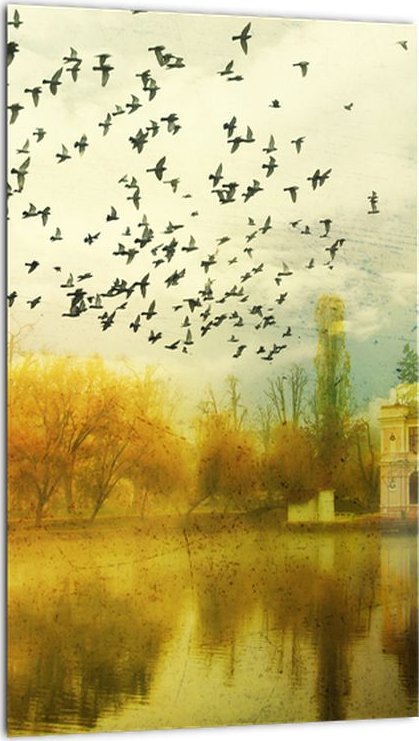 LuxusniObrazy.cz Obraz malované krajiny se sídlem