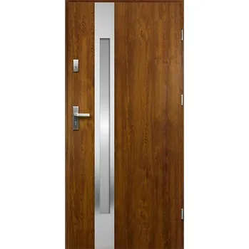 Vchodové dveře RADEX Dveře vchodové ocelové THEMIS, zlatý dub, 90L (včetně zárubně 2070x1000mm)