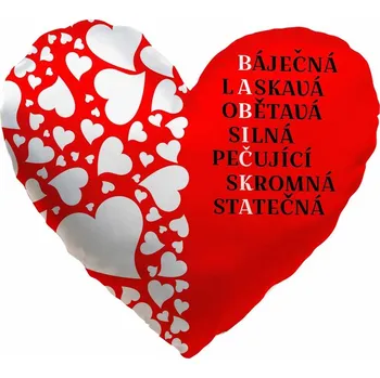 Dekorativní polštářek Polštářek srdcový 36 cm - Babička tajenka