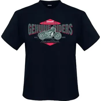 Pánské tričko ADAMO černé potisk GENUINE RIDERS krátký rukáv 4XL - 10XL Adamo - 5XL