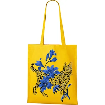 Plátěná tašká Kočka, Barva Žlutá, Velikost 40×45 cm, Canvas Nákupní taška Bezvatriko.cz 1214 - DTF/DTG