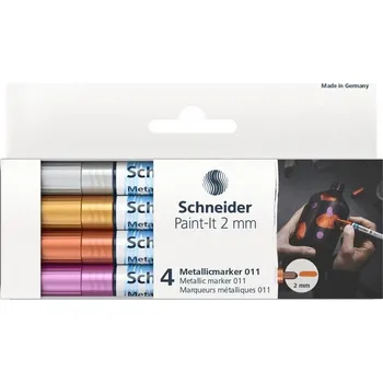 Akrylový popisovač SCHNEIDER Paint-It 2mm, 4ks metalické kreativní
