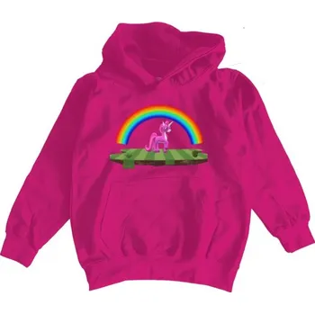 Dívčí mikina Dětská mikina s kapucí s potiskem Mikina s jednorožcem a duhou dětské