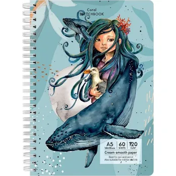 Drasca Art EOOD Kroužkový blok Coral (120g/m2, 60 listů) A5