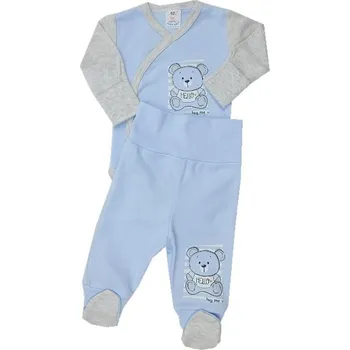 Kojenecká souprava Souprava 3dílná (propínací body+polodupačky+čepička) modrá - vel. 62