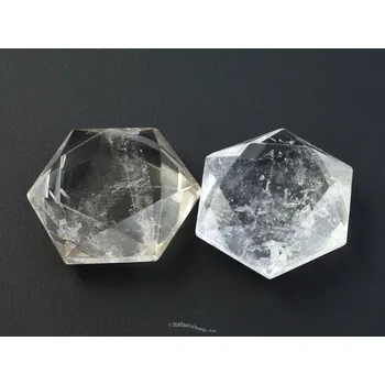 Přírodní kámen Hexagon křišťál broušený 35 - 40mm