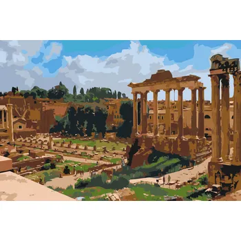 Malování podle čísel - Forum Romanum, Řím Velikost: 40x60cm, Rámování: Pouze srolované plátno