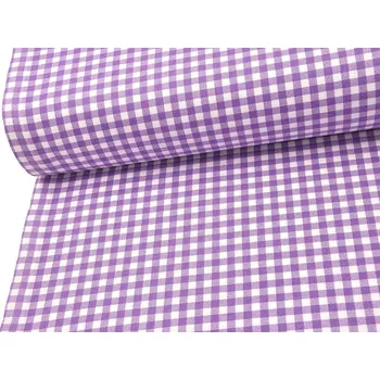 Mirtex Plátno DOMESTIK 145/21375-4 Káro Fialové kostky 7mm šíře 150cm Velkoobchod Ceník: VELKOOBCHOD: po celých rolích, bez odvíjení