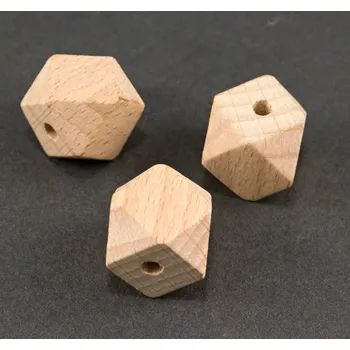 Dětské navlékací korálky Dřevěný korálek na dudlík - světlé dřevo - rozměr 1,5 cm x 1,5 cm