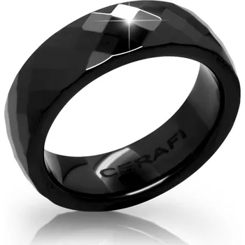 Prsten Cerafi Keramický prsten FACCETTA NERO 102 Velikost: 50