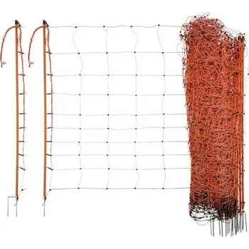 Ohradník Elektrický ohradník síť pro ovce Ovinet, 90cm, 50m, oranžová, 2 hroty
