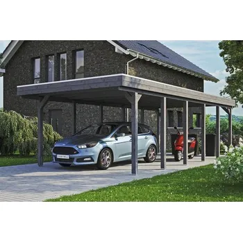 Přístřešek na auto Přístřešek na auto SKAN HOLZ Friesland 397 x 860 cm břidlicově šedý vč. alu plechu