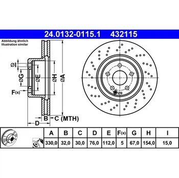 Brzdový kotouč Brzdový kotouč ATE 24.0132-0115.1