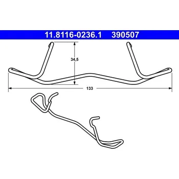 Brzdový třmen Pružina, brzdový třmen ATE 11.8116-0236.1