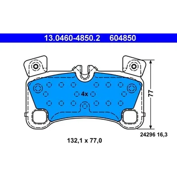 Brzdová destička Sada brzdových destiček, kotoučová brzda ATE 13.0460-4850.2