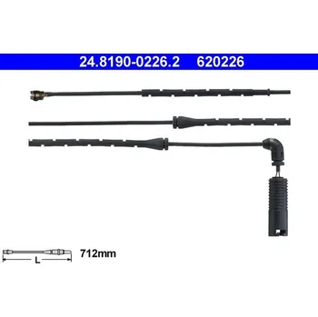 Brzdová destička Výstražný kontakt, opotřebení obložení ATE 24.8190-0226.2