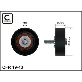 Vratná/vodicí kladka, klínový žebrový řemen CAFFARO 19-43