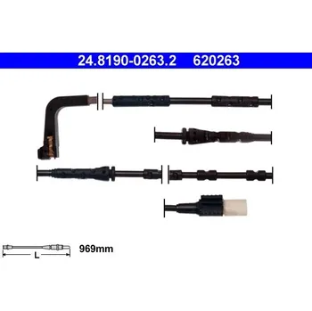 Brzdový systém Výstražný kontakt, opotřebení obložení ATE 24.8190-0263.2