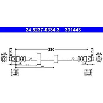 Brzdový systém Brzdová hadice ATE 24.5237-0334.3
