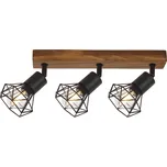 Rabalux 3139 ZEUS - Retro trojramenné stropní svítidlo se dřevěnou monturou, 3 x E14 (Retro stropní svítidlo se dřevem)