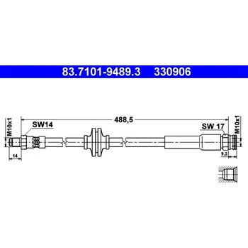 Brzdová hadice Brzdová hadice ATE 83.7101-9489.3