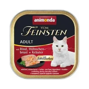 Pro kočku 16ks Paštika ANIMONDA Vom Feinsten CORE hovězí, kuřecí prsa + bylinky pro kočky 100g