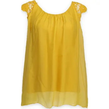 Dámská halenka Halenka hedvábí 65025 Itálie barva: žlutá okrová