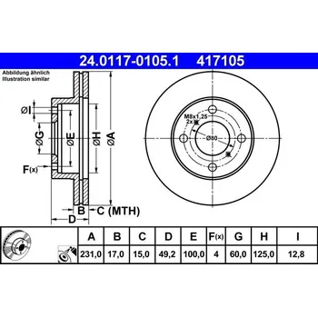 Brzdový kotouč Brzdový kotouč ATE 24.0117-0105.1
