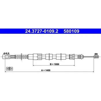 Brzdový systém Tažné lanko, parkovací brzda ATE 24.3727-0109.2