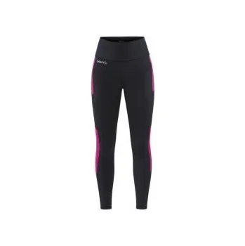 Dámské legíny CRAFT ADV Essence 2 W černá s růžovou 1911916-999486 S; Černá elastické kalhoty + DÁREK DLE VÝBĚRU!