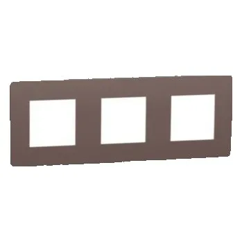 vypínač Unica Studio Color NU280616 Rámeček trojnásobný, chocolate/bílý, Schneider Electric