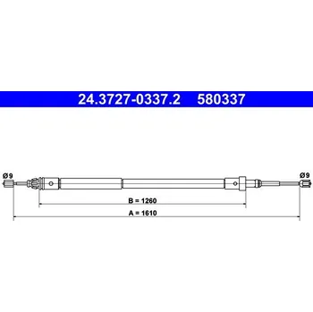 Lanko parkovací brzdy Tažné lanko, parkovací brzda ATE 24.3727-0337.2