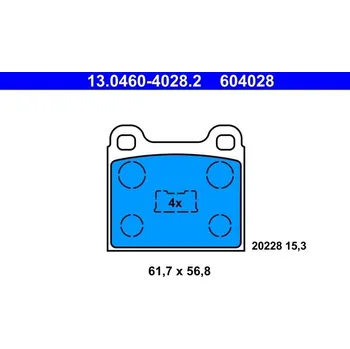 Brzdová destička Sada brzdových destiček, kotoučová brzda ATE 13.0460-4028.2