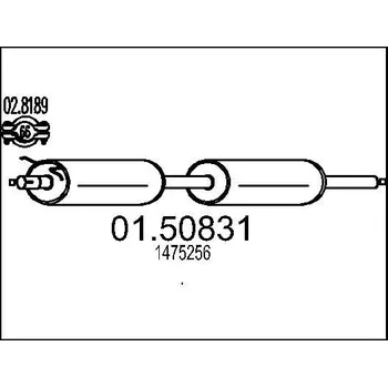Auto-moto Střední tlumič výfuku MTS 01.50831