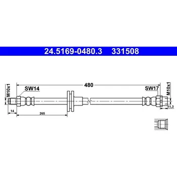 Brzdová hadice Brzdová hadice ATE 24.5169-0480.3