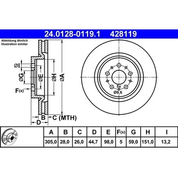 Brzdový kotouč Brzdový kotouč ATE 24.0128-0119.1