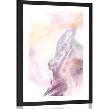 Plakát Dovido Plakát s paspartou pastelová silueta ženy