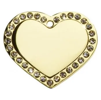 psí známka Psí známka Glamour Srdce velké zlaté 37x29 mm