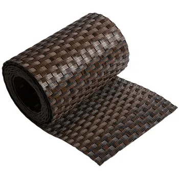 zahradní zástěna Flomat Polyratanový stínicí pás černý/hnědý 2,55 x 0,19 m