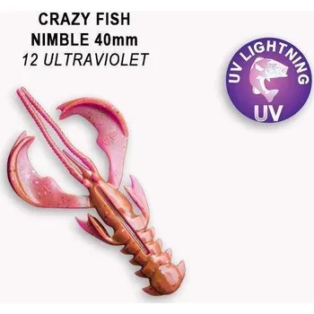Gumová nástraha Crazy Fish Nimble 4cm 12 Ultraviolet (9ks)