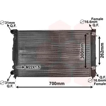 Motor automobilu Chladič, chlazení motoru VAN WEZEL 03002122