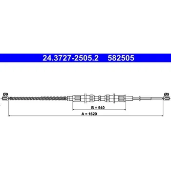 Brzdový systém Tažné lanko, parkovací brzda ATE 24.3727-2505.2
