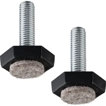 Stolová podnož Walteco Stavěcí šroub M10, základna 30x30mm s filcovou podložkou, výška 35mm, černý, 2 ks