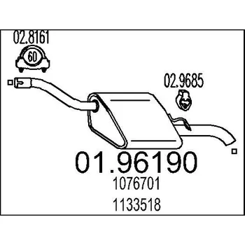 Tlumič výfuku Zadní tlumič výfuku MTS 01.96190