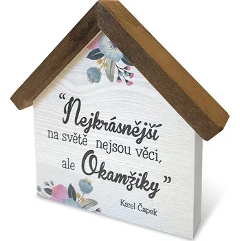 Vánoční dekorace Dřevěný domeček malý Nejkrásnější na světě Sladký domov