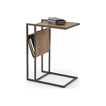 Konferenční stolek Konferenční stůl COMPACT černý kov / deska dub zlatý