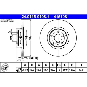 Brzdový kotouč Brzdový kotouč ATE 24.0115-0108.1
