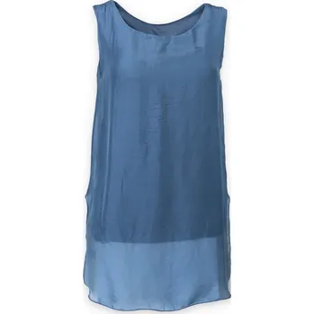 Dámská halenka Top letní hedvábí 65058 Itálie barva: modrá jeans